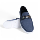 Navy Suede Loafers
