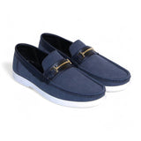 Navy Suede Loafers