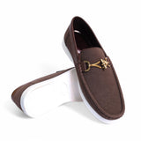 Elegant Dark Brown Suede Loafers